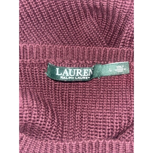 Lauren Ralph Lauren Women’s Chunky Knit Burgundy Casual  Sweater Size Large - Picture 6 of 8